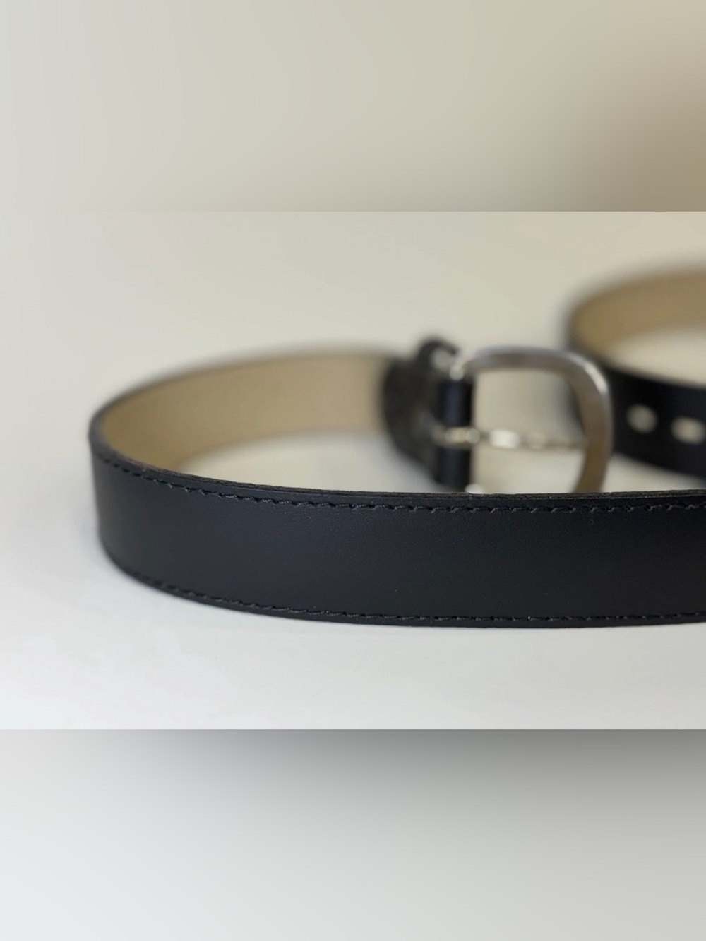 Men's Black Dress Belt Size 36 Silver Buckle Adjustable Classic Style - Picture 11 of 12